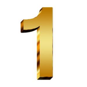 1 number in gold color